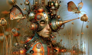 closed eye mask landscape art