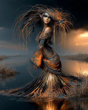 wind feather muse portrait art