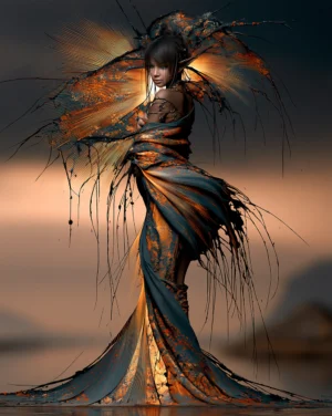 spinning gown dancer portrait art