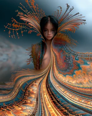 rainbow cloak beauty portrait art