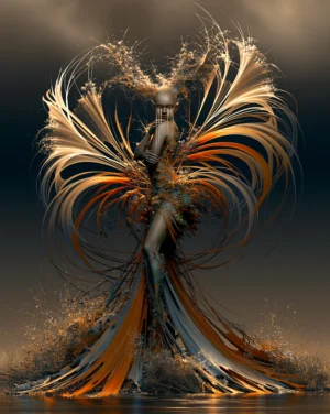 heart wing dancer portrait art