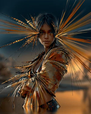 spoked light muse portrait art