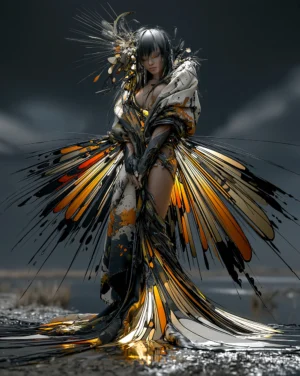 feather shard muse portrait art