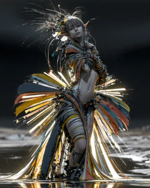crystal hair muse portrait art