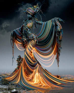 open arm cascade portrait art