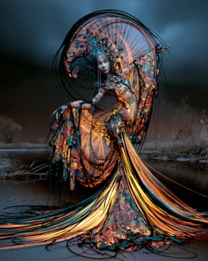 round hood dancer portrait art