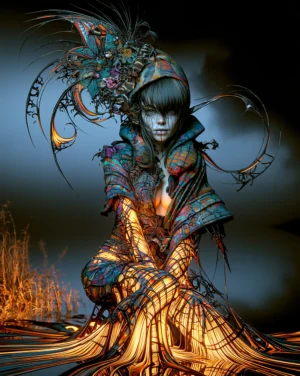 bangs mask girl portrait art