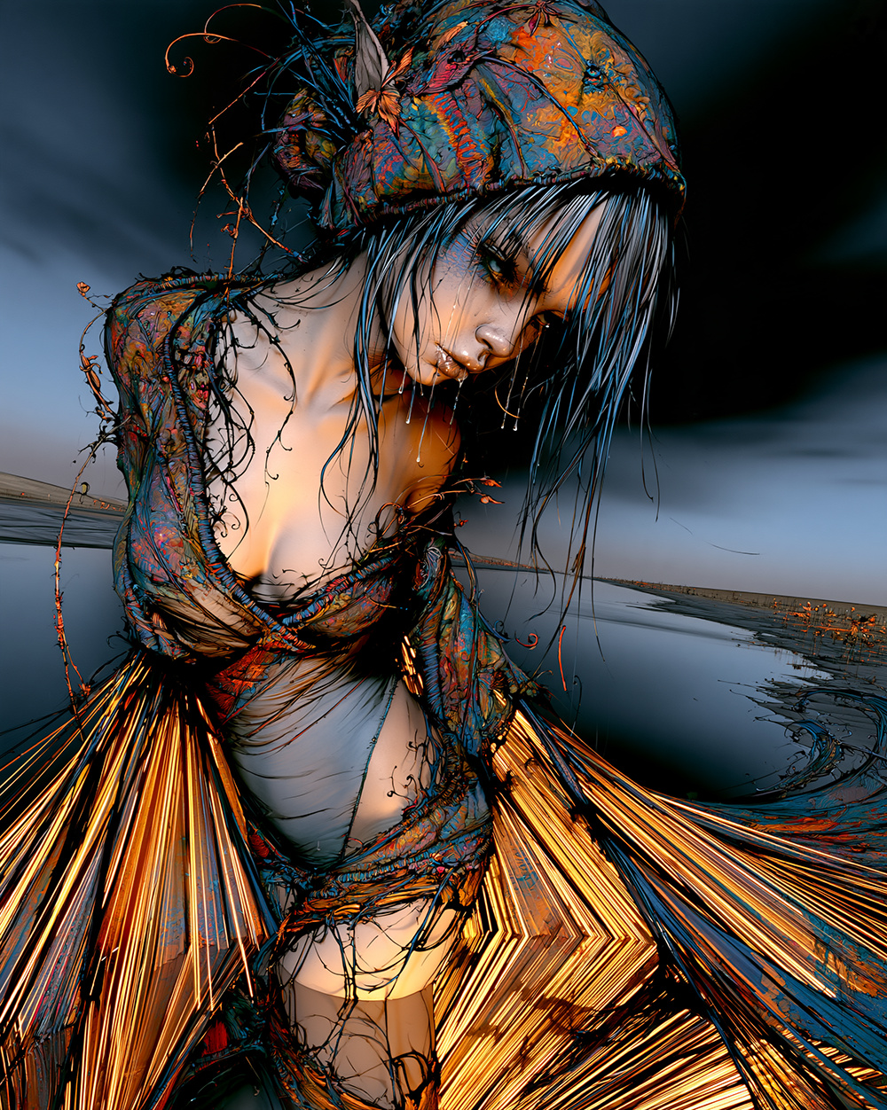 downcast cap muse portrait art