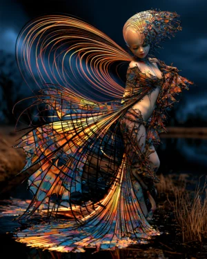 smooth head dancer portrait art