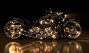 chrome exhaust cruiser landscape art