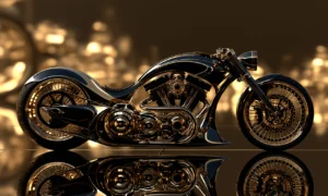 blurred lights chopper landscape art