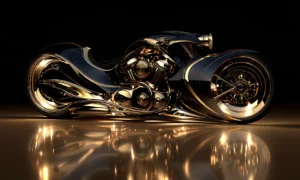 low front fender chopper landscape art