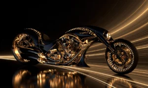 beaded fender chopper landscape art
