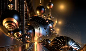 striped orb cavern landscape art