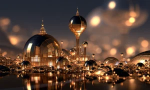 bokeh dome harbor landscape art