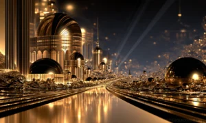 domed hall roadway landscape art