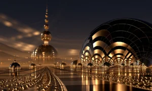 spire dome causeway landscape art