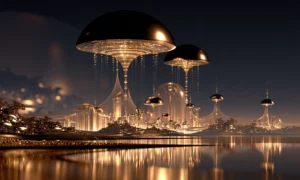 chandelier mushroom isle landscape art