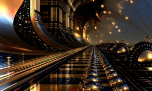 bead rail vanishing point landscape art