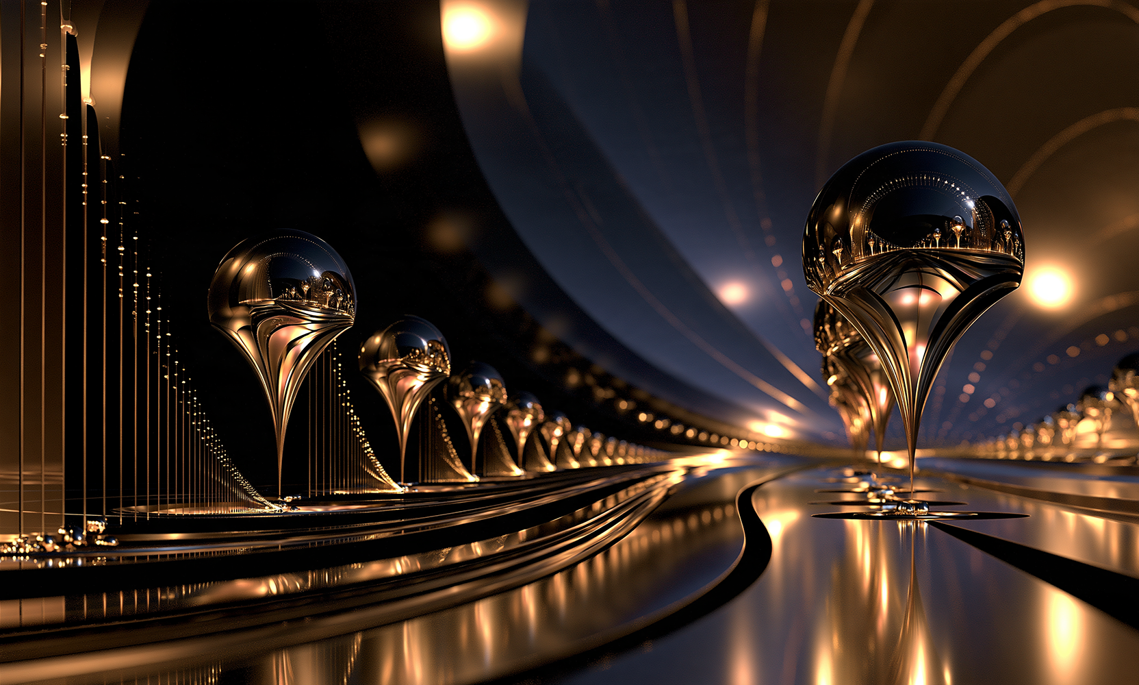 teardrop column colonnade landscape art