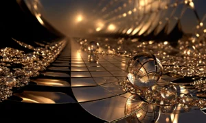 glass marble ledge landscape art