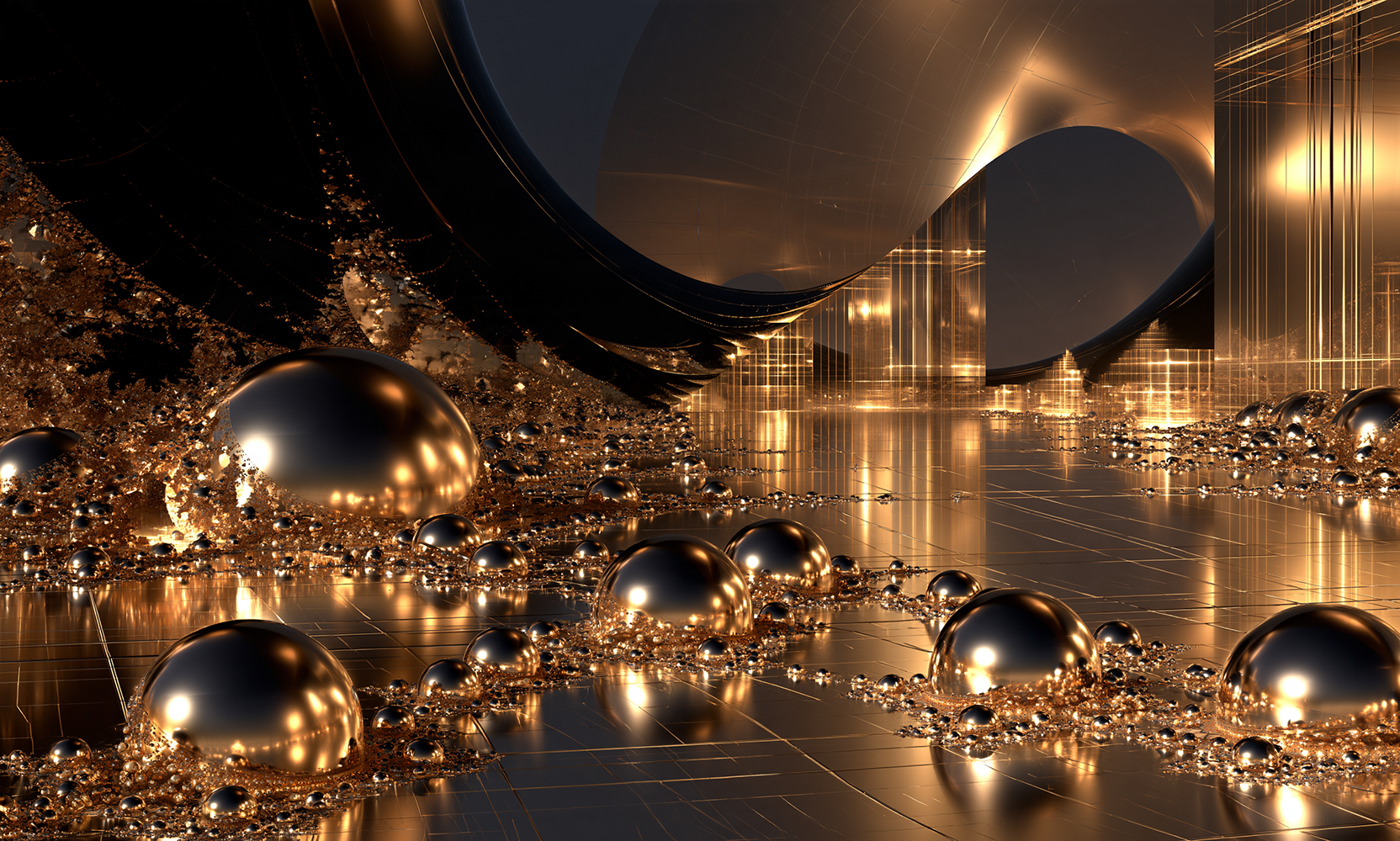 orb scatter lagoon landscape art