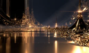 crystal skyline sparkle landscape art