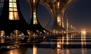 hourglass pillar gallery landscape art