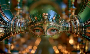 emerald mask gaze landscape art
