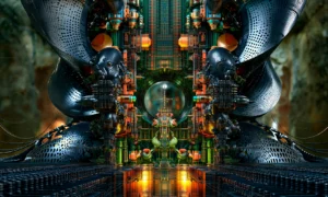 black coil altar landscape art