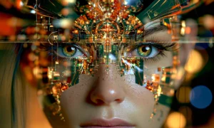 golden mask freckles landscape art