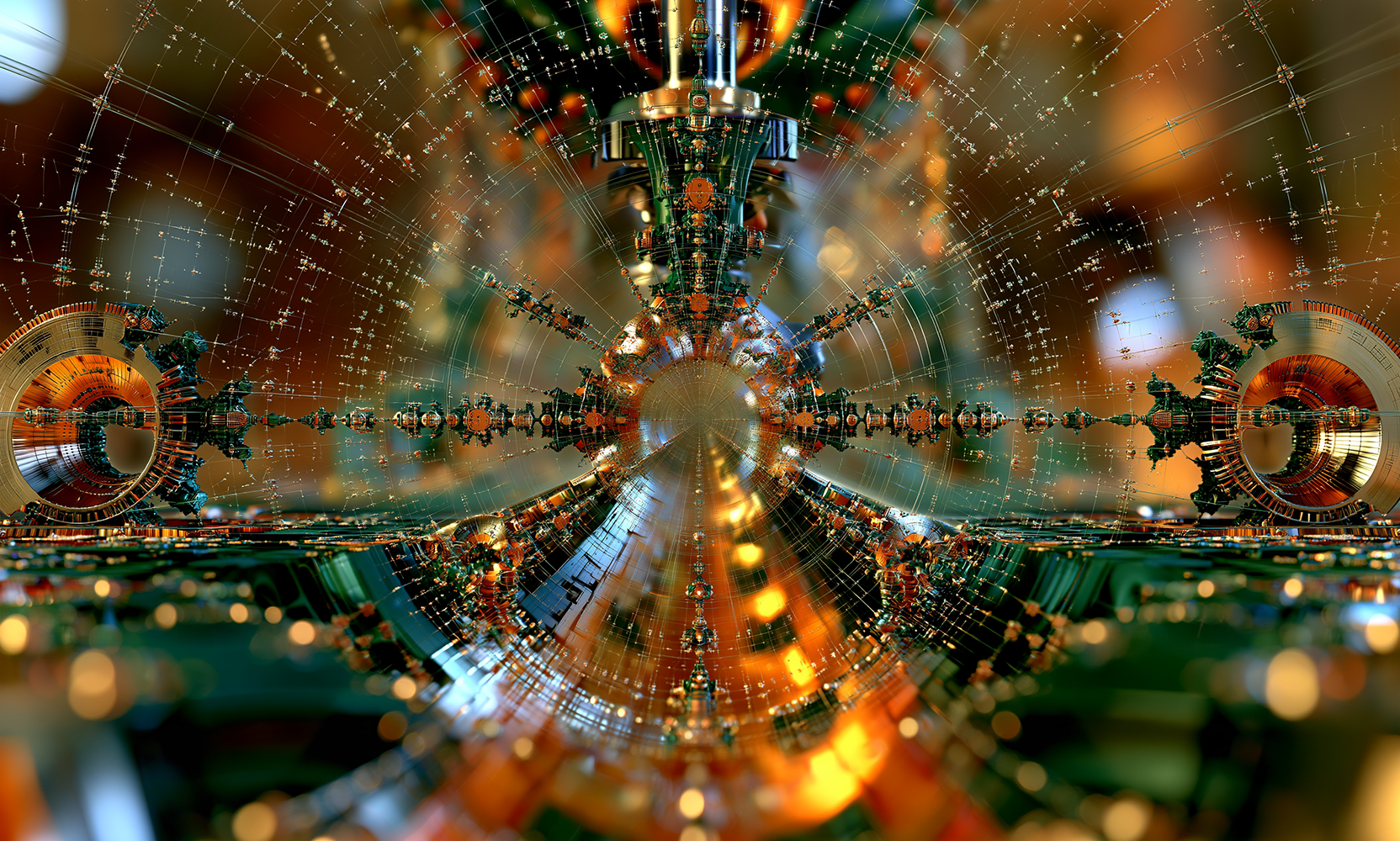 compass lens funnel landscape art