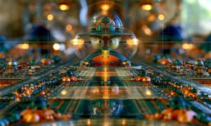 saucer gate runway landscape art