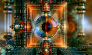 jeweled square eye landscape art