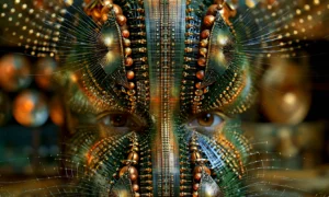 bead fan eyes landscape art