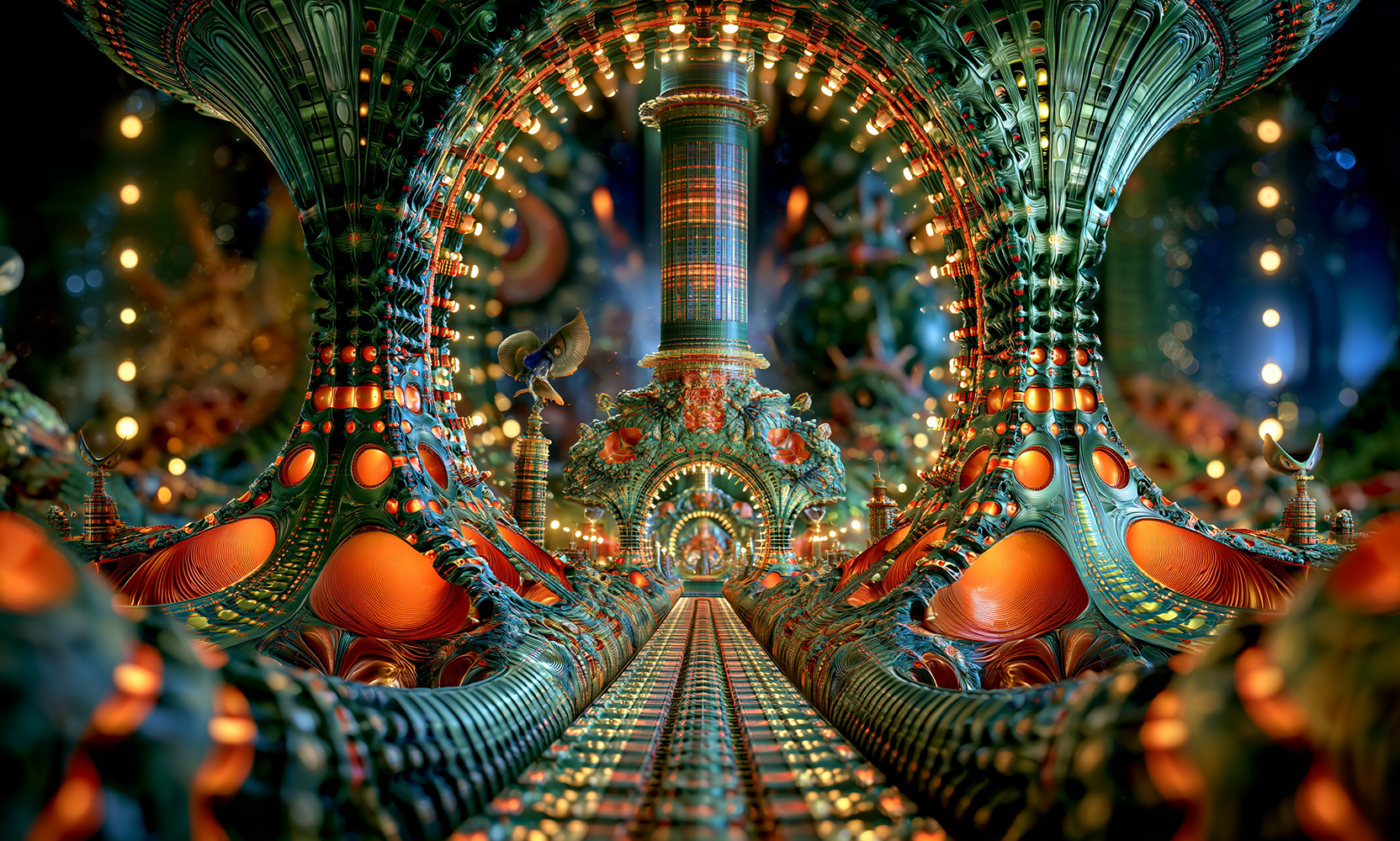 ring spire tunnel landscape art