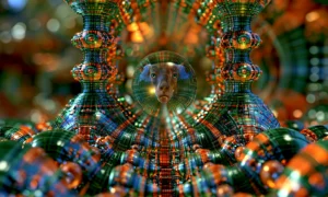 dog in the orb landscape art
