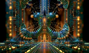 beaded cathedral door landscape art