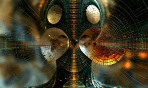 lens face funnel landscape art