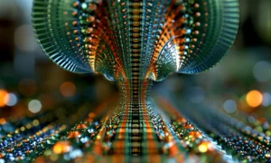 hourglass bead spire landscape art