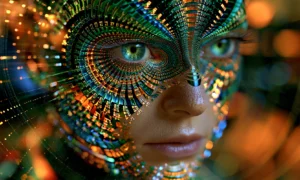 spiral eye mask landscape art