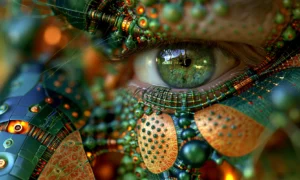 green eye plates landscape art