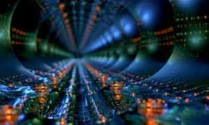 blue lens vortex landscape art