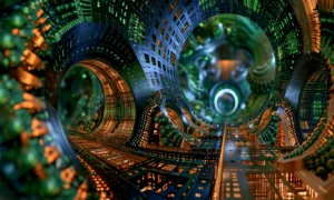 spiral pipe cavern landscape art