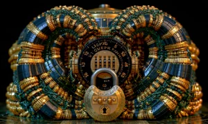 padlock ram landscape art
