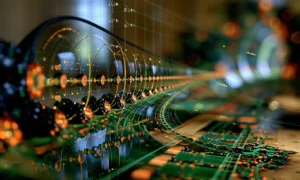 circuit board tunnel landscape art