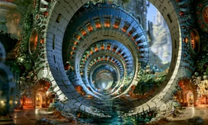 concentric gate garden landscape art