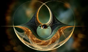 crescent eye sigil landscape art