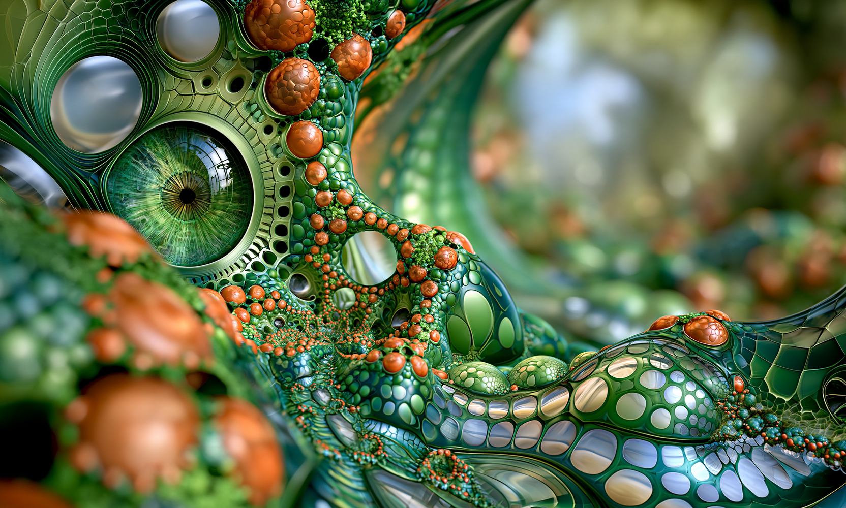 green iris reef landscape art