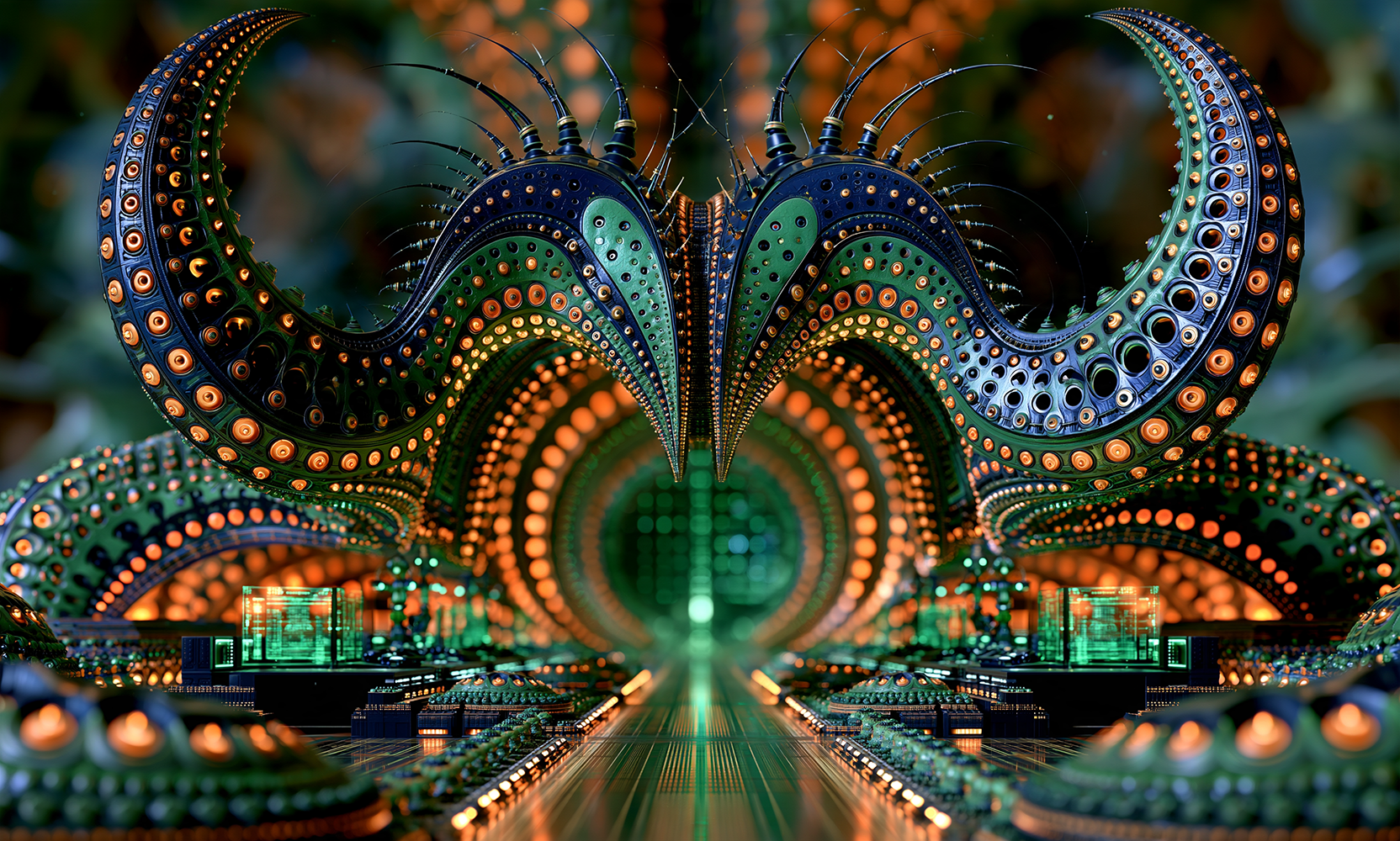 coiled horn runway landscape art